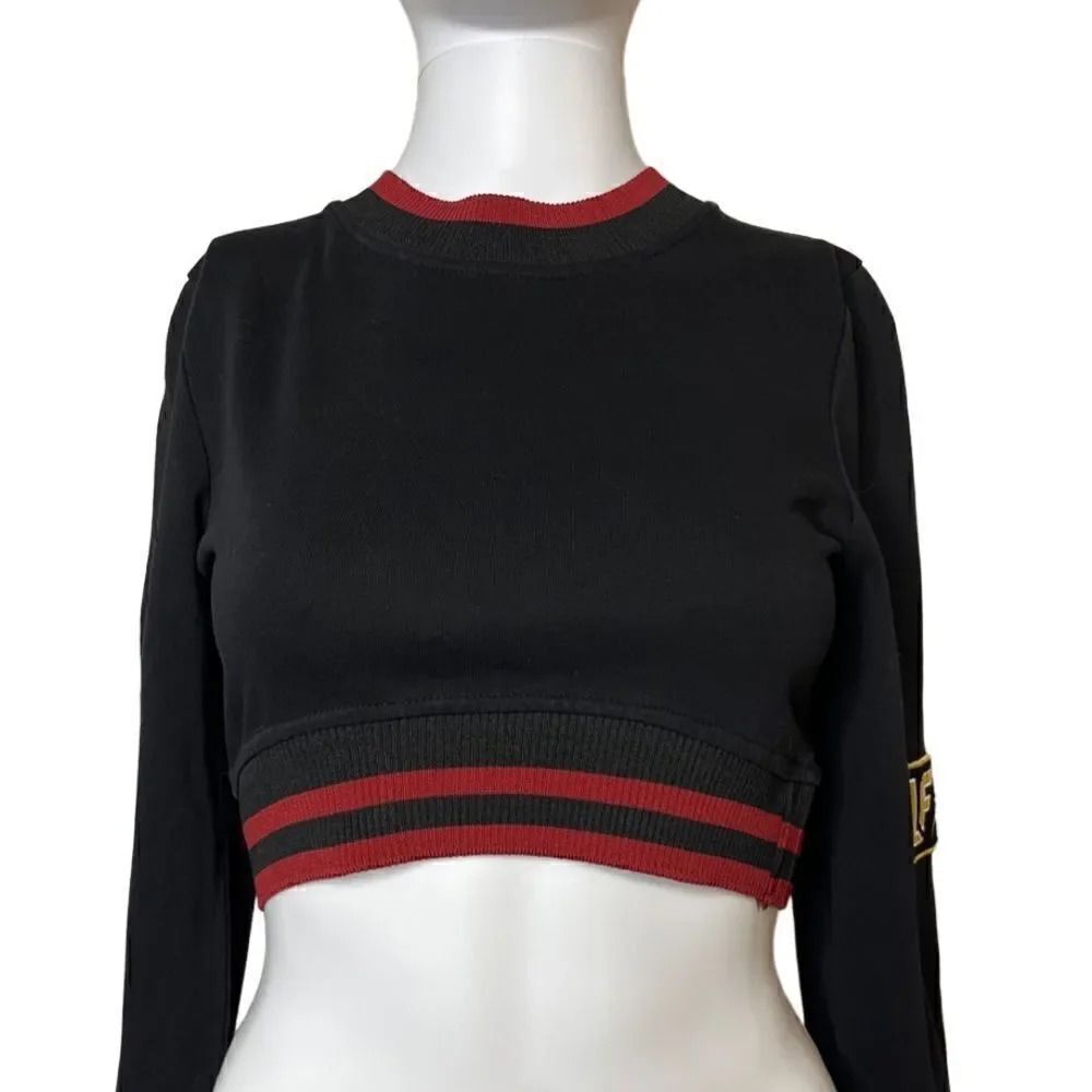 LF The Brand Street Long Sleeve Crop Top Retro Athleisure Size XS